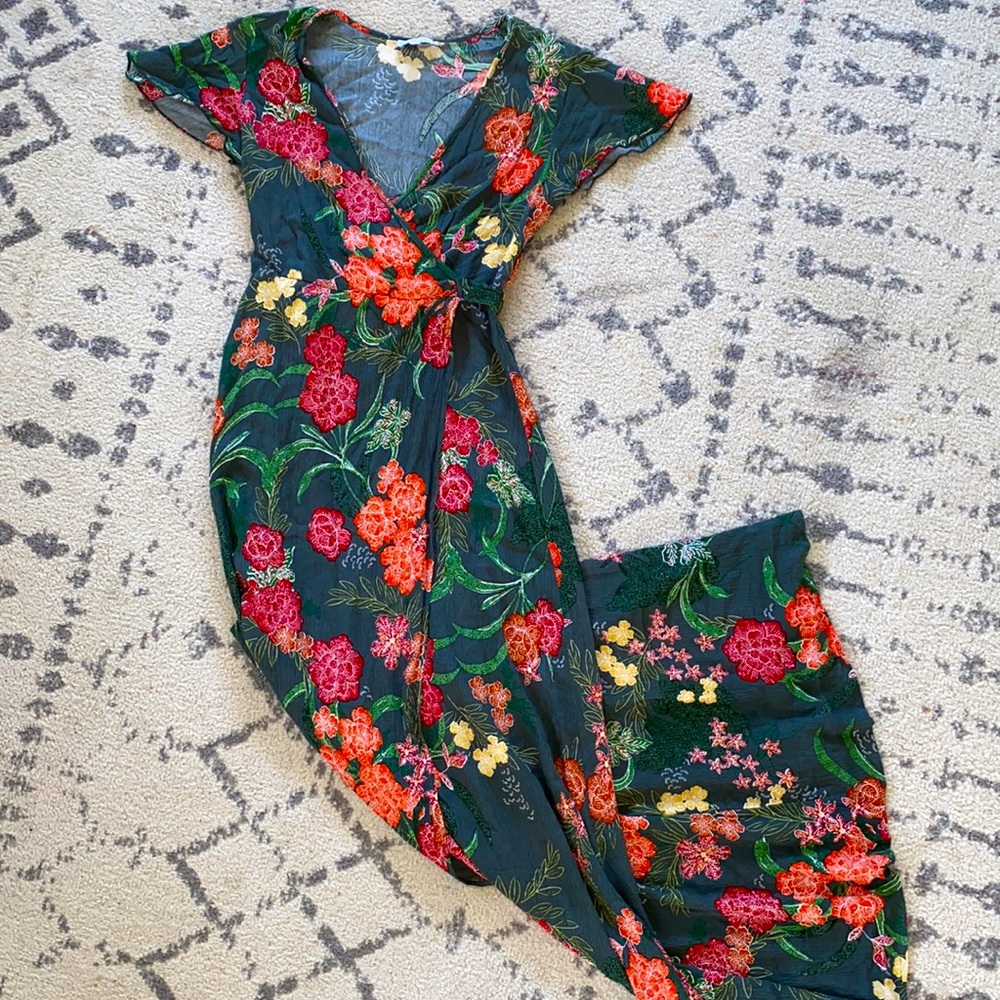 Patrons of Peace floral tropical maxi wrap dress
